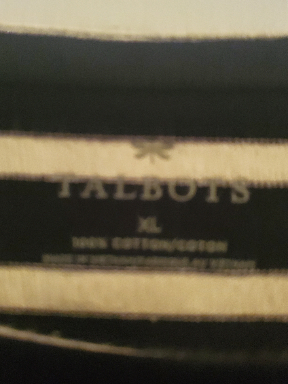 Talbots Navy and White Striped Long-Sleeve Top - Picture 2 of 2